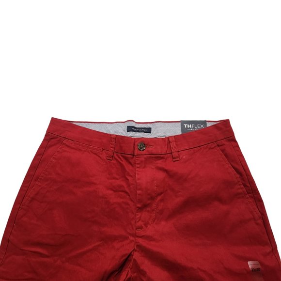 Tommy Hilfiger Men's Chino Pants Custom Fit‎ THFLEX Dark Red Size 32x30 - Picture 8 of 10